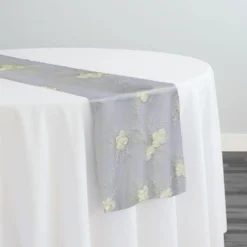 Baby Rose Embroidery Table Runner in Ivory