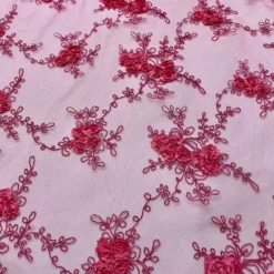 Baby Rose Embroidery Table Runner in Fuchsia