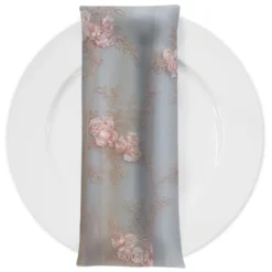 Baby Rose Embroidery (w/ Poly Lining) Table Napkin in Blush