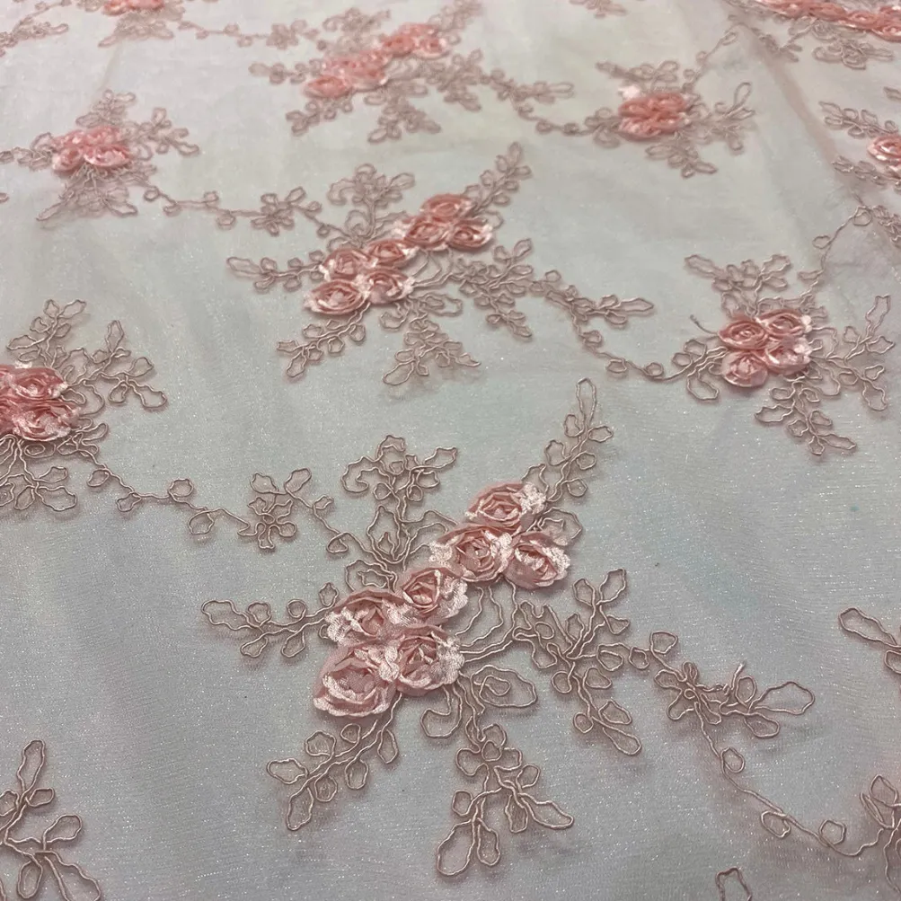 Baby Rose Embroidery (w/ Poly Lining) Table Napkin in Blush