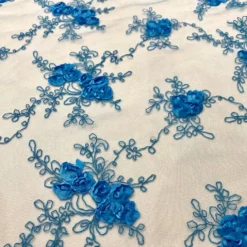 Baby Rose Embroidery (w/ Poly Lining) Table Napkin in Turquoise