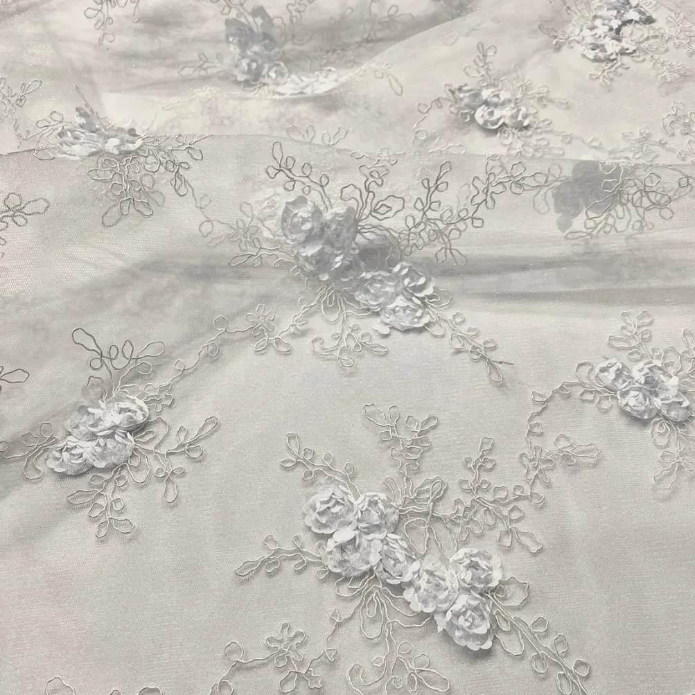 Baby Rose Embroidery (w/ Poly Lining) Table Napkin in White