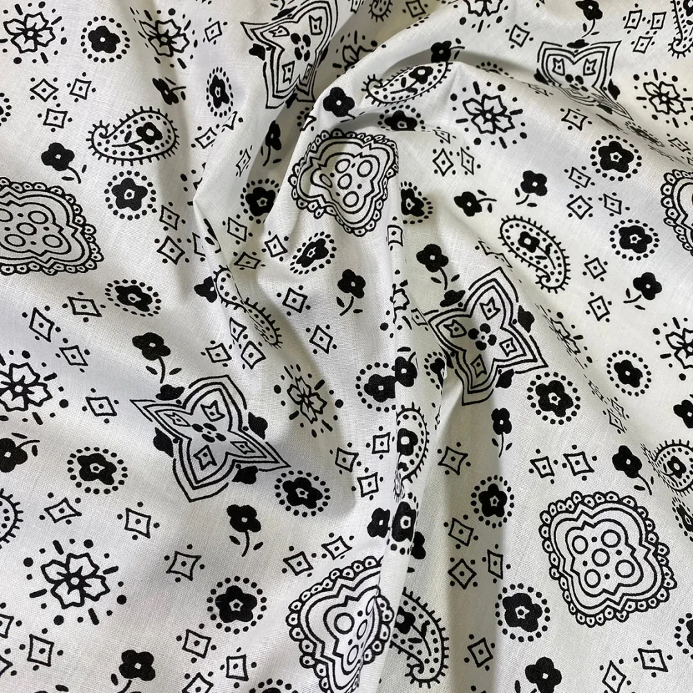 Bandana (Poly Print) Table Linen in White