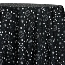 Bandana (Poly Print) Table Linen in Black