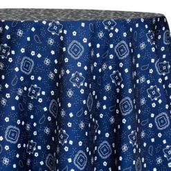 Bandana (Poly Print) Table Linen in Navy