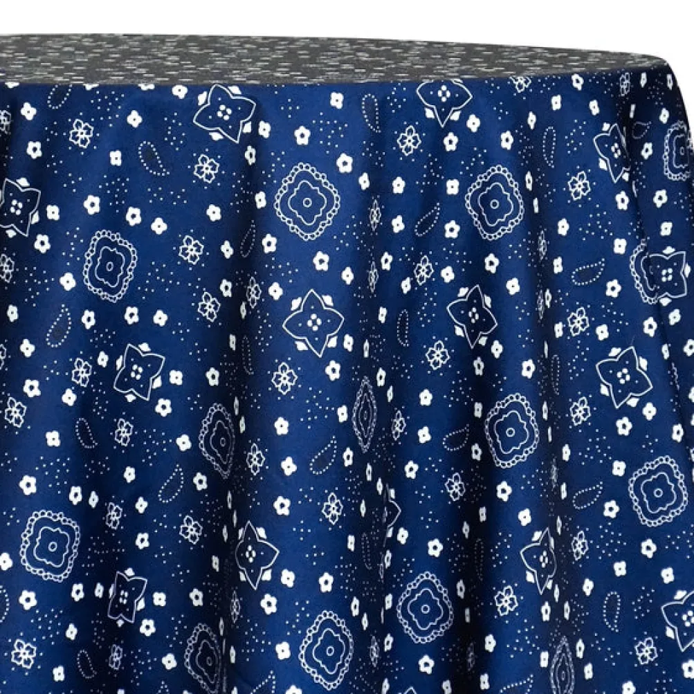 Bandana (Poly Print) Table Linen in Navy
