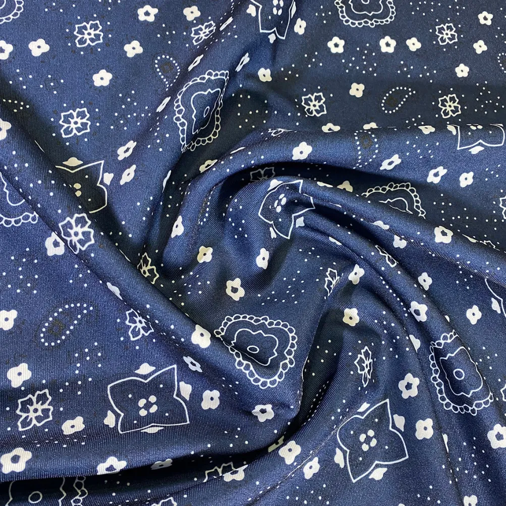 Bandana (Poly Print) Table Linen in Navy