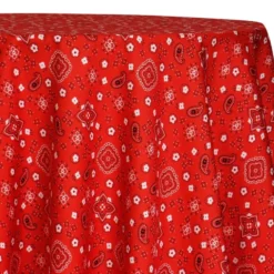 Bandana (Poly Print) Table Linen in Red