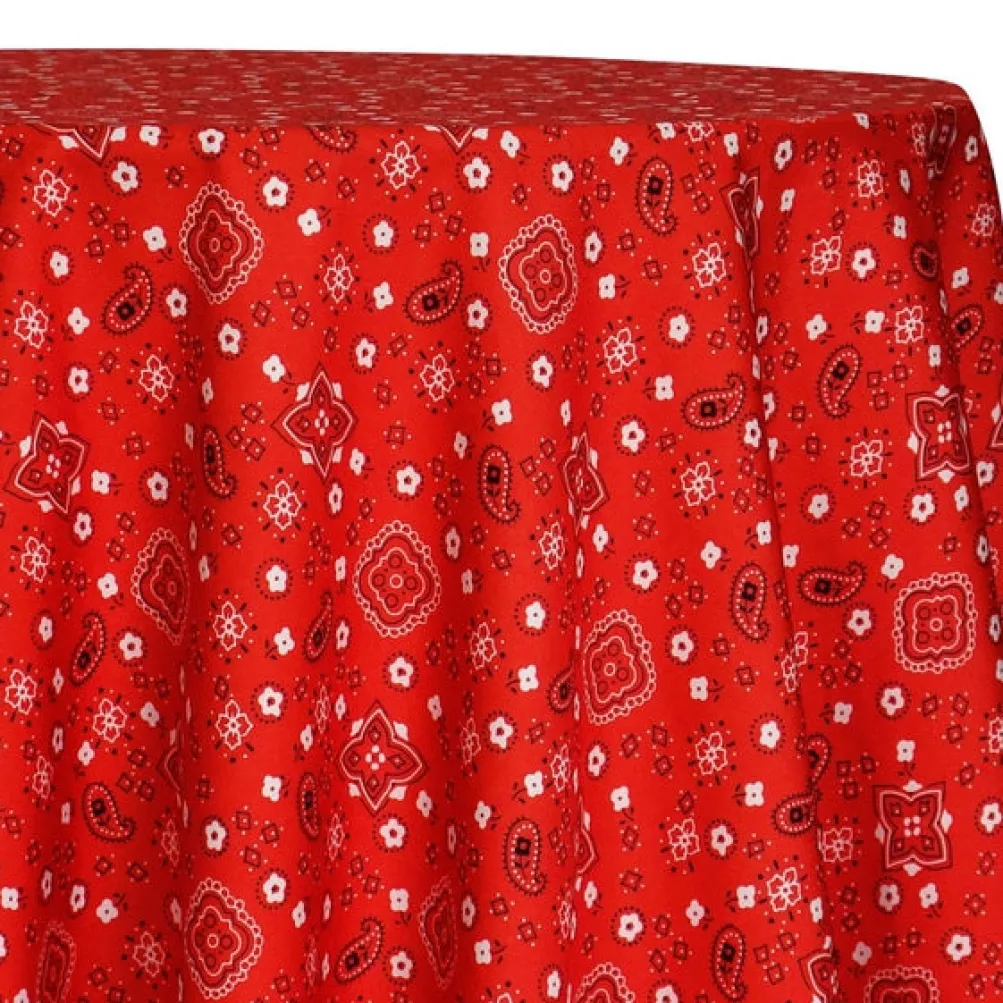 Bandana (Poly Print) Table Linen in Red