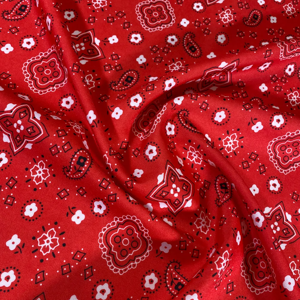 Bandana (Poly Print) Table Linen in Red