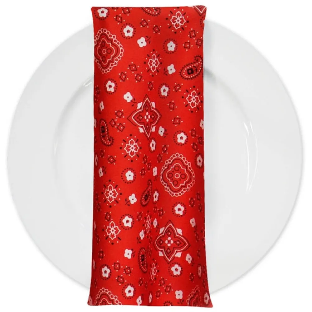 Bandana (Poly Print) Table Napkin in Red