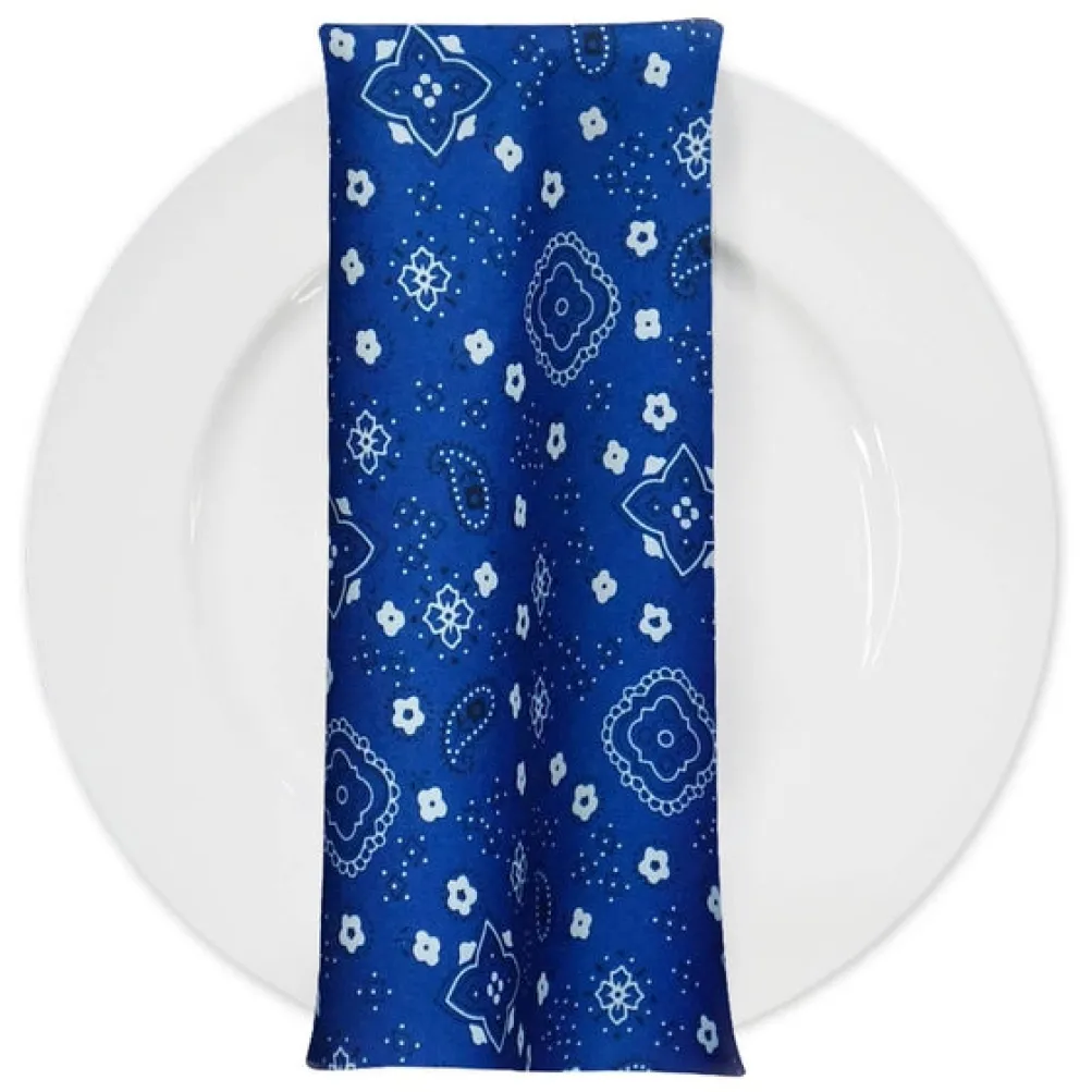 Bandana (Poly Print) Table Napkin in Royal