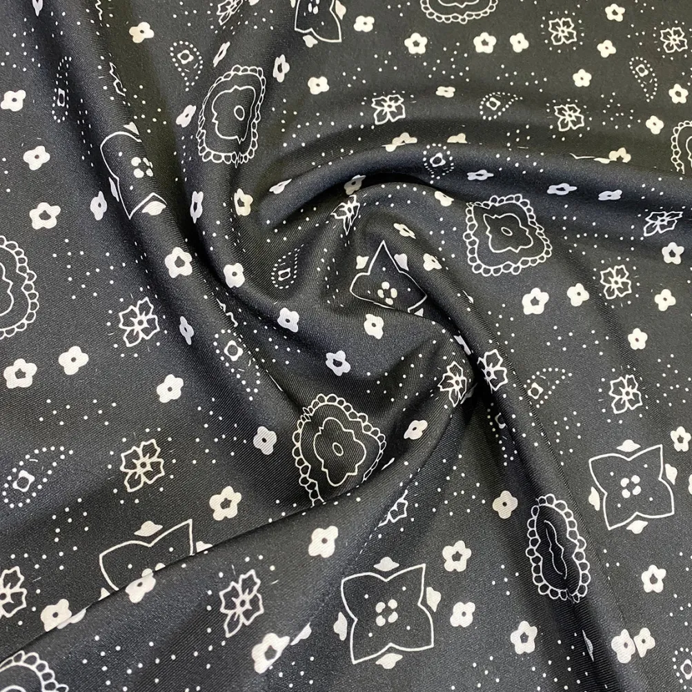 Bandana (Poly Print) Table Napkin in Black