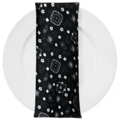 Bandana (Poly Print) Table Napkin in Black