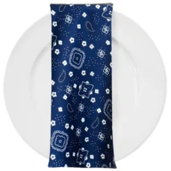 Bandana (Poly Print) Table Napkin in Navy