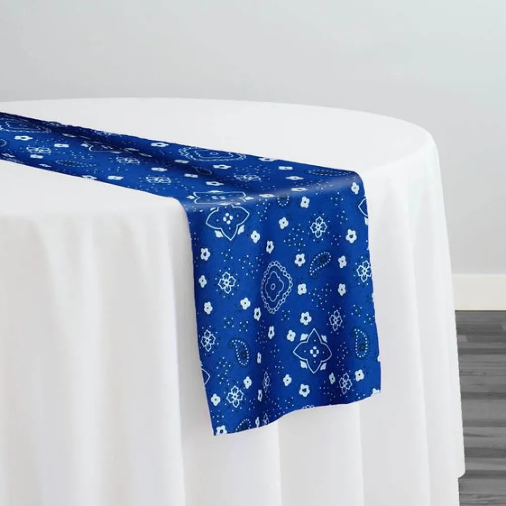 Bandana (Poly Print) Table Runner in Royal
