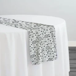 Bandana (Poly Print) Table Runner in White