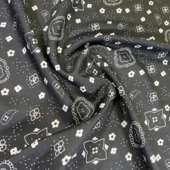 Bandana (Poly Print) Table Runner in Black