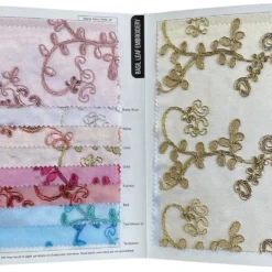 Basil Leaf Embroidery Table Linen in Dusty Rose