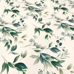 Bayside Leaf (Poly Print) Table Runner in Green/White