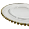 Beaded - Glass Charger Plate in Gold (Item # 0239)
