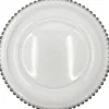 Beaded - Glass Charger Plate in Silver (Item # 0239)