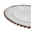 Beaded - Glass Charger Plate in Rose Gold (Item # 0239)