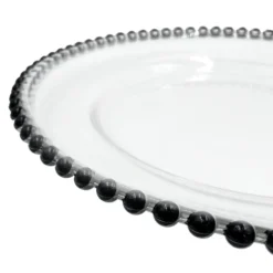 Beaded - Glass Charger Plate in Black (Item # 0239)