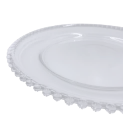 Beaded - Glass Charger Plate in Clear (Item # 0239)