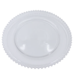 Beaded - Glass Charger Plate in Clear (Item # 0239)