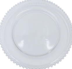 Beaded - Glass Charger Plate in Clear (Item # 0239)