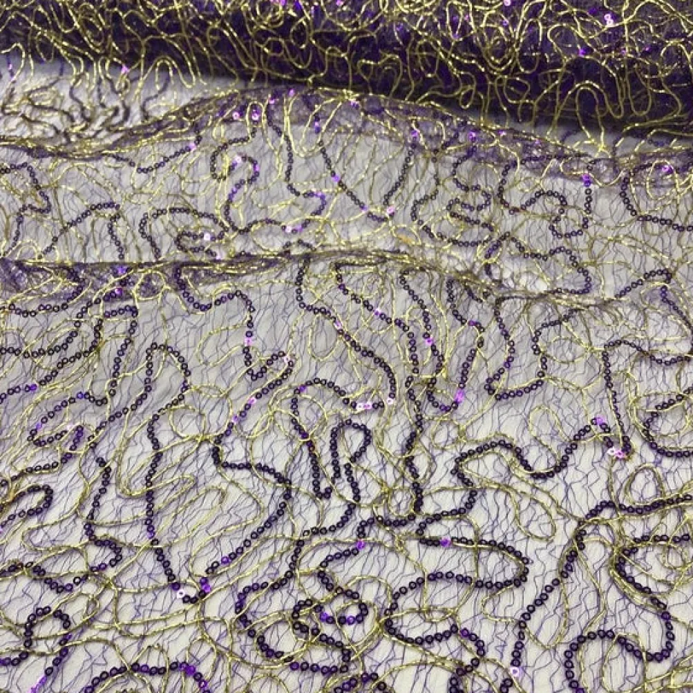 Bedazzle Table Linen in Purple and Gold