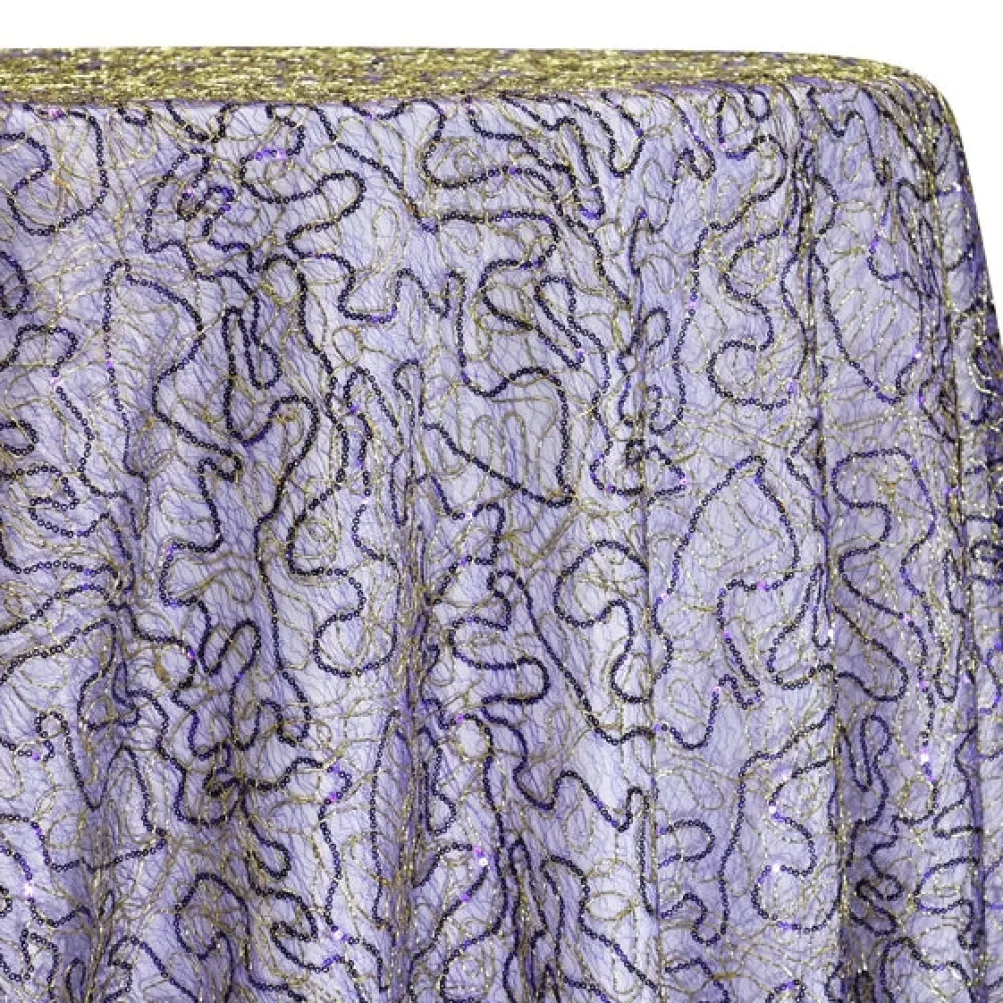 Bedazzle Table Linen in Purple and Gold