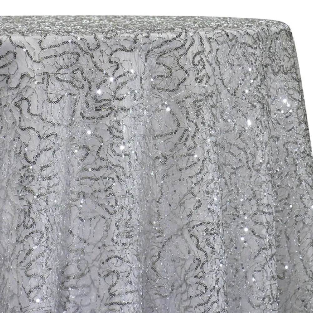 Bedazzle Table Linen in Silver and White