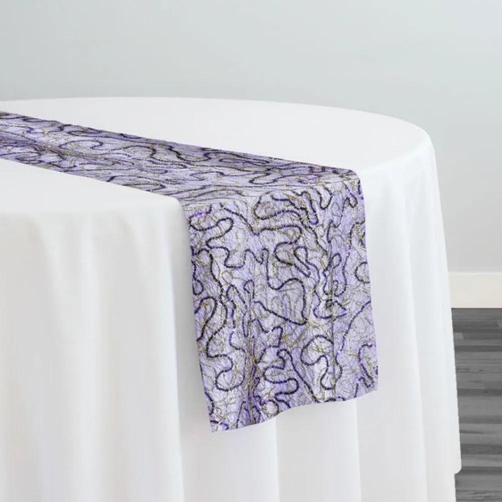 Bedazzle Table Runner in Purple Gold