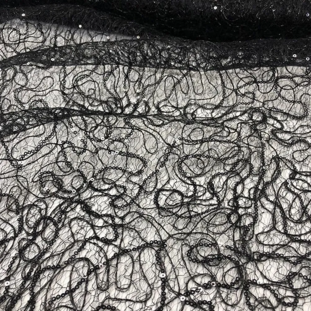 Bedazzle (w/ Poly Lining) Table Napkin in Black
