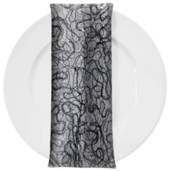 Bedazzle (w/ Poly Lining) Table Napkin in Black