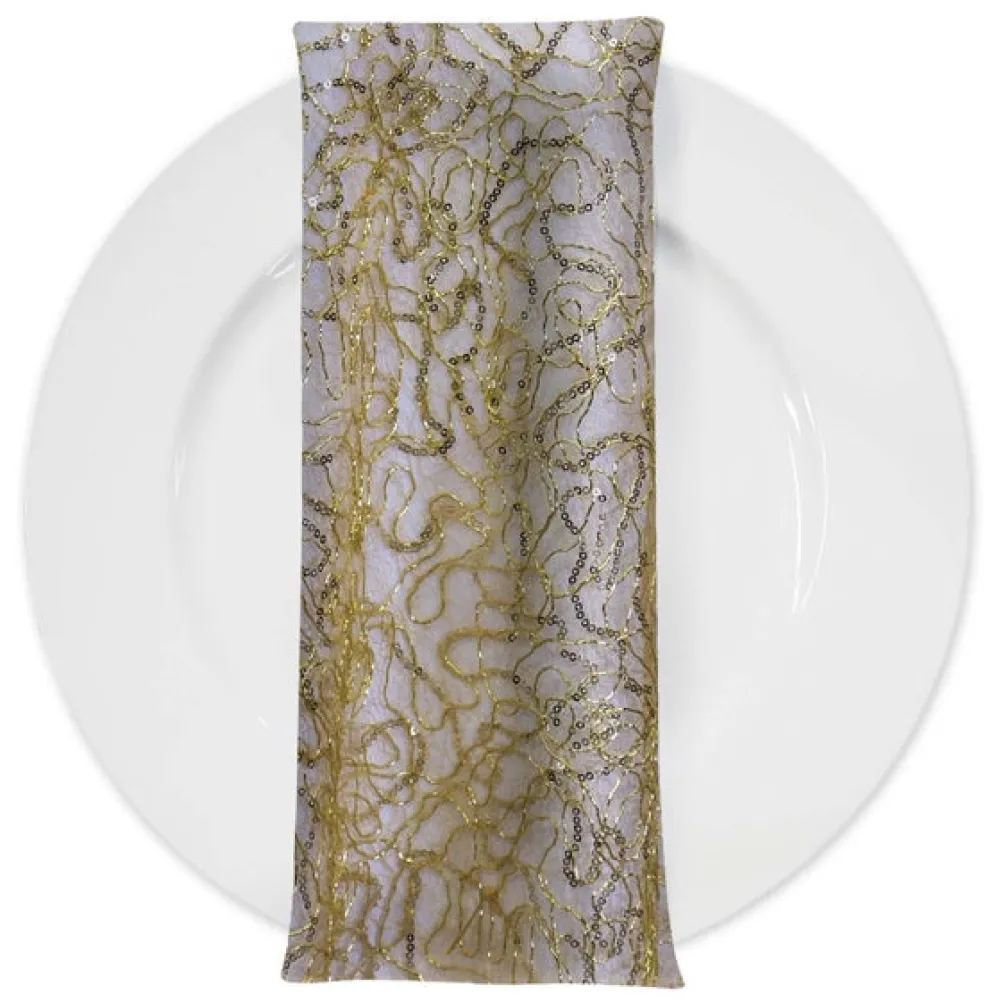 Bedazzle (w/ Poly Lining) Table Napkin in Gold 18K