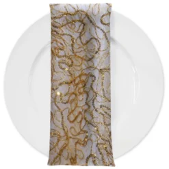 Bedazzle (w/ Poly Lining) Table Napkin in Gold 24K