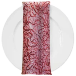 Bedazzle (w/ Poly Lining) Table Napkin in Red