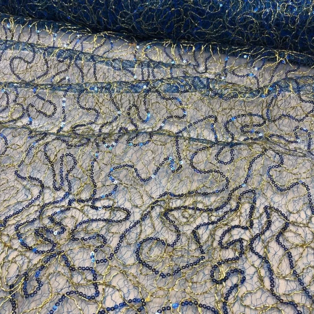 Bedazzle (w/ Poly Lining) Table Napkin in Turquoise Gold