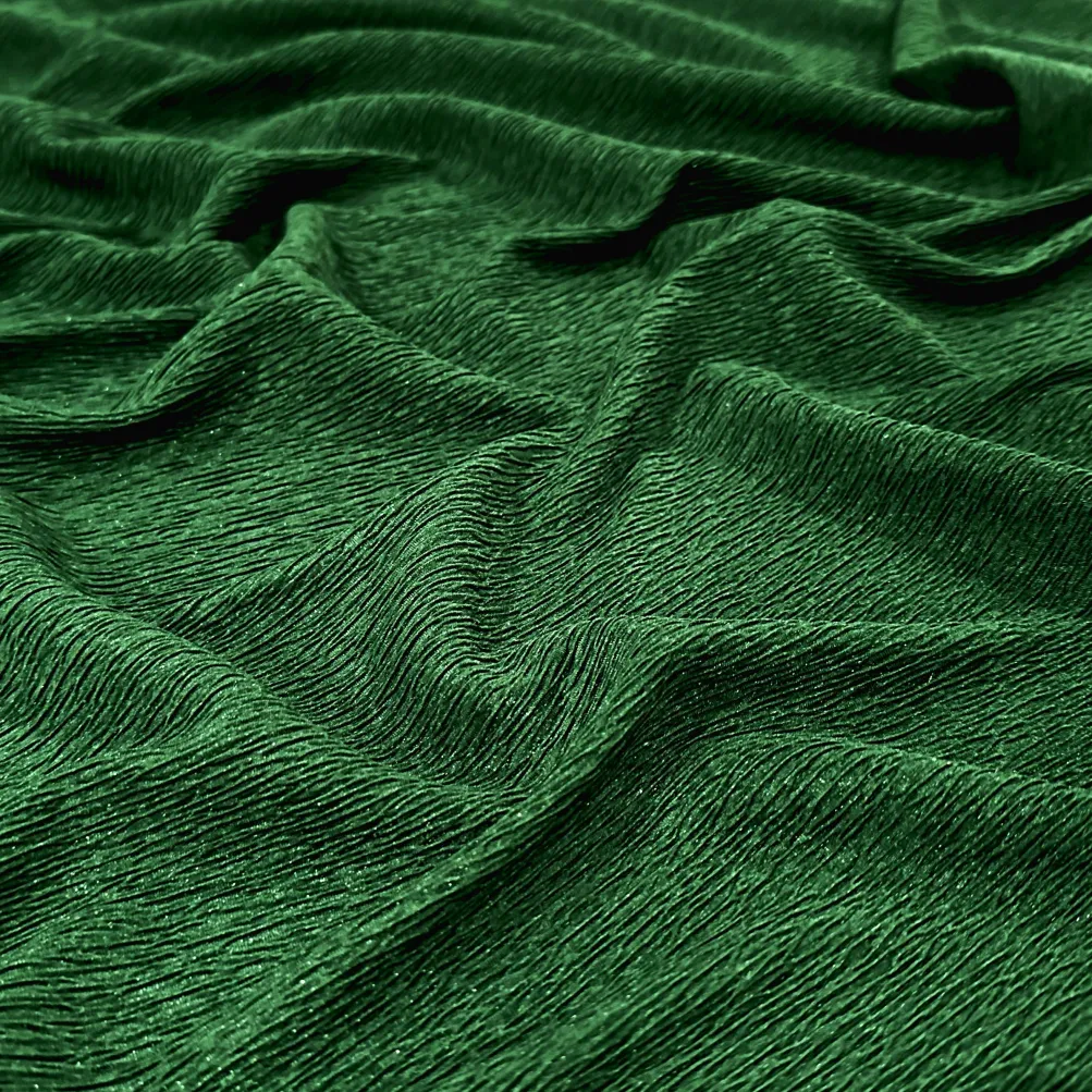 Bella Crepe Table Linen in Hunter Green