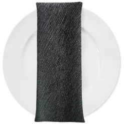 Bella Crepe Table Napkin in Black