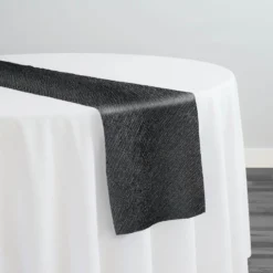 Bella Crepe Table Runner in Black