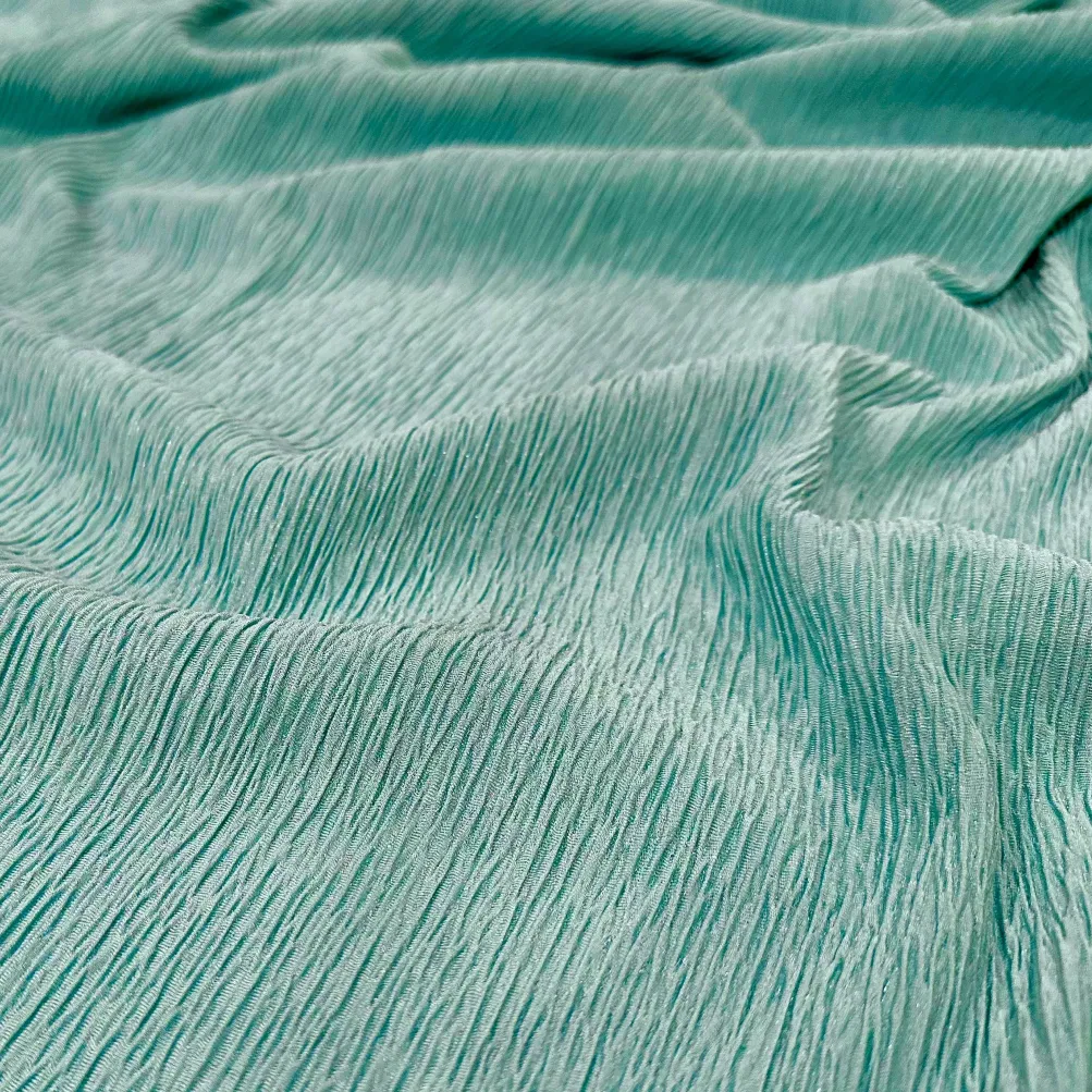 Bella Crepe Table Runner in Teal Green