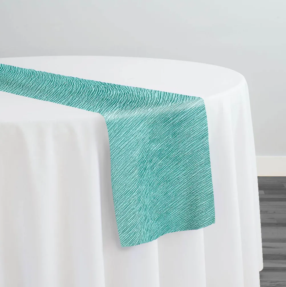 Bella Crepe Table Runner in Teal Green