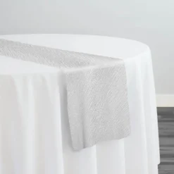 Bella Crepe Table Runner in White