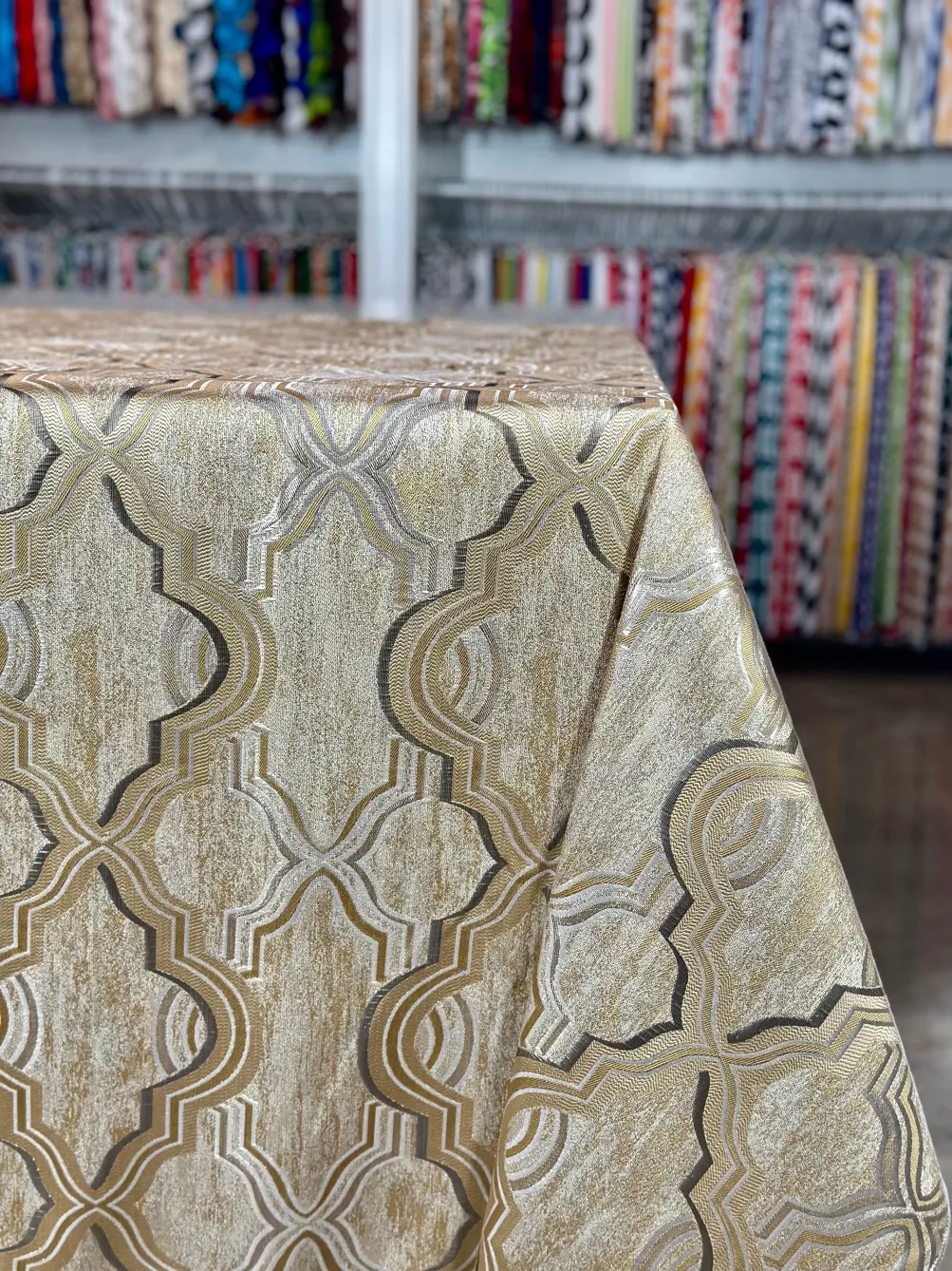 Bentley Jacquard Table Linen in Gold