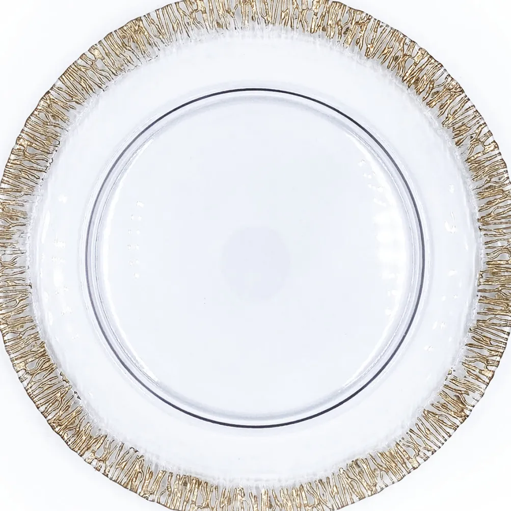 Birch - Glass Charger Plate in Gold (Item # 0298)
