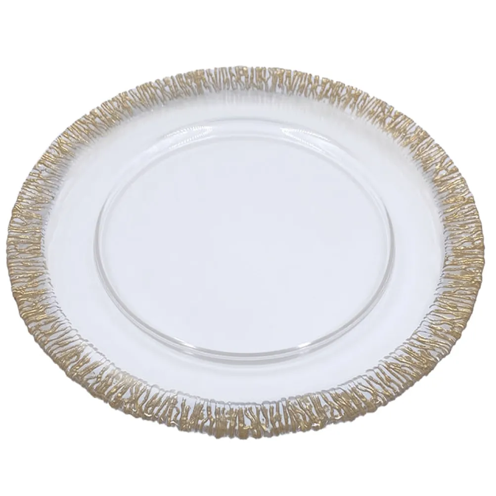 Birch - Glass Charger Plate in Gold (Item # 0298)